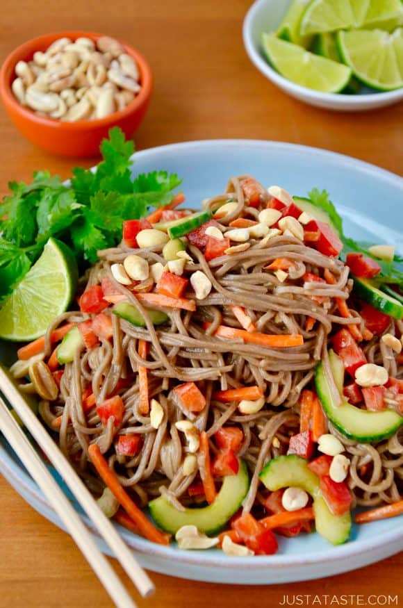 Soba Noodle Salad with Peanut Dressing RecipeSoba Noodle Salad with Peanut Dressing Recipe