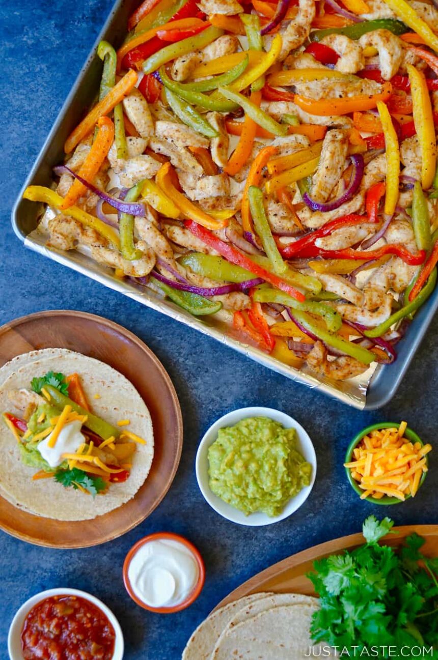 Sheet Pan Chicken Fajitas Just a Taste