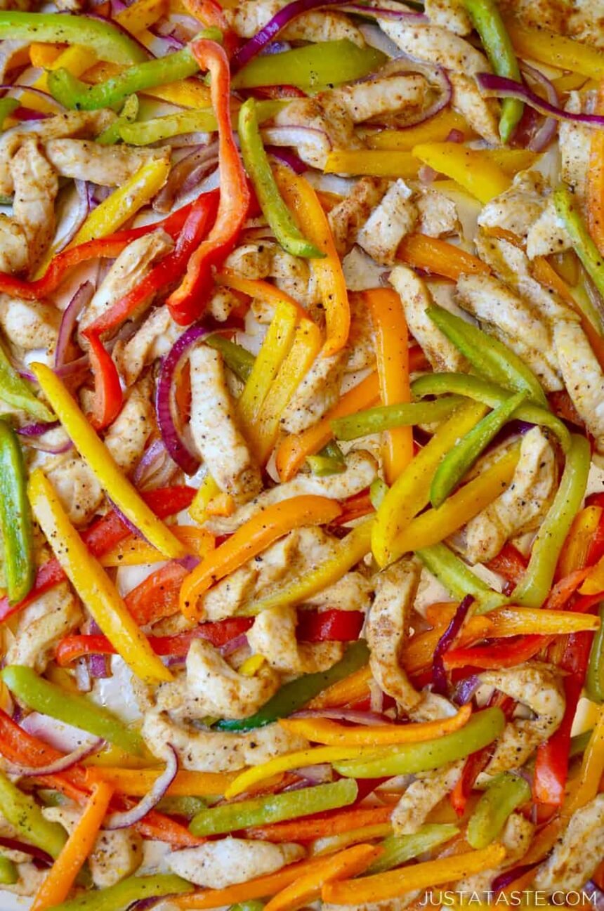 Sheet Pan Chicken Fajitas Just a Taste