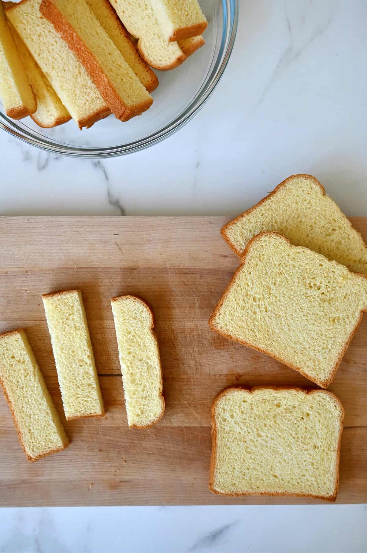 Texas toast cut into batons.