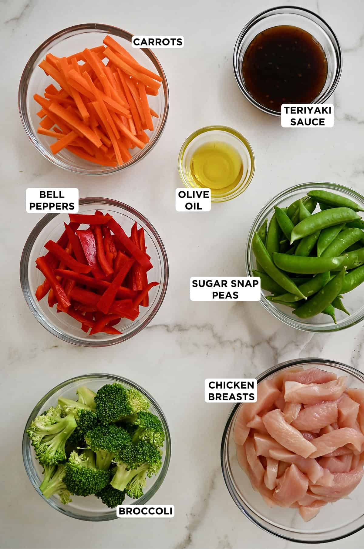 Ingredients to make teriyaki chicken in the oven.