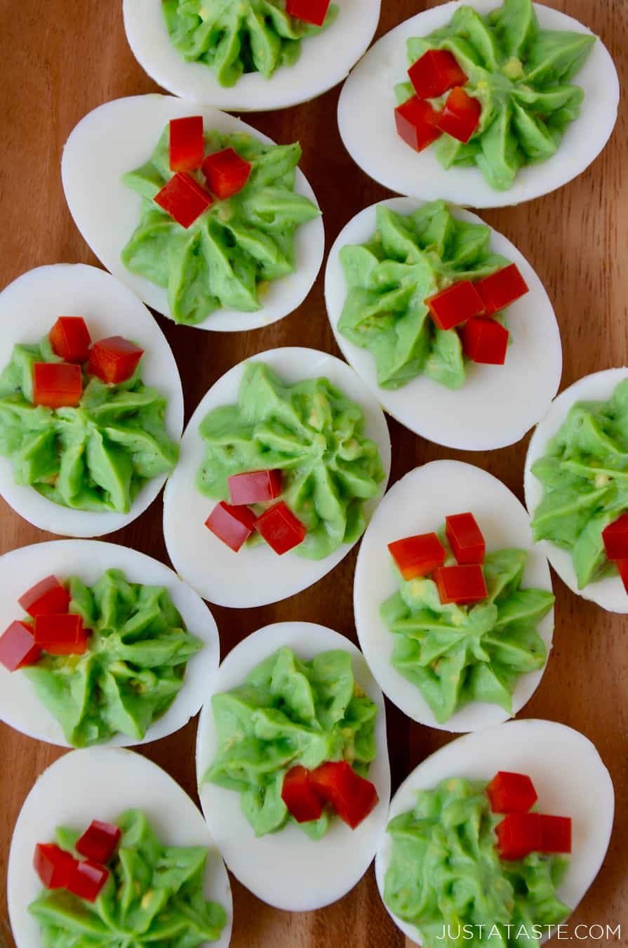 Christmas Deviled Eggs - Just a Taste