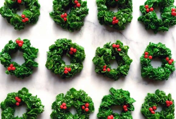 Holiday Cookies 101 - Marshmallow Christmas Wreaths