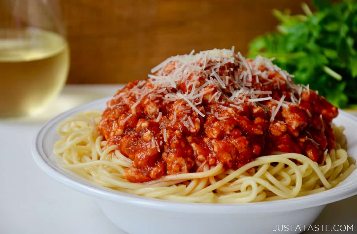 Quick Spaghetti Bolognese with Turkey Just a Taste Quick Spaghetti Bolognese with Turkey Just a Taste