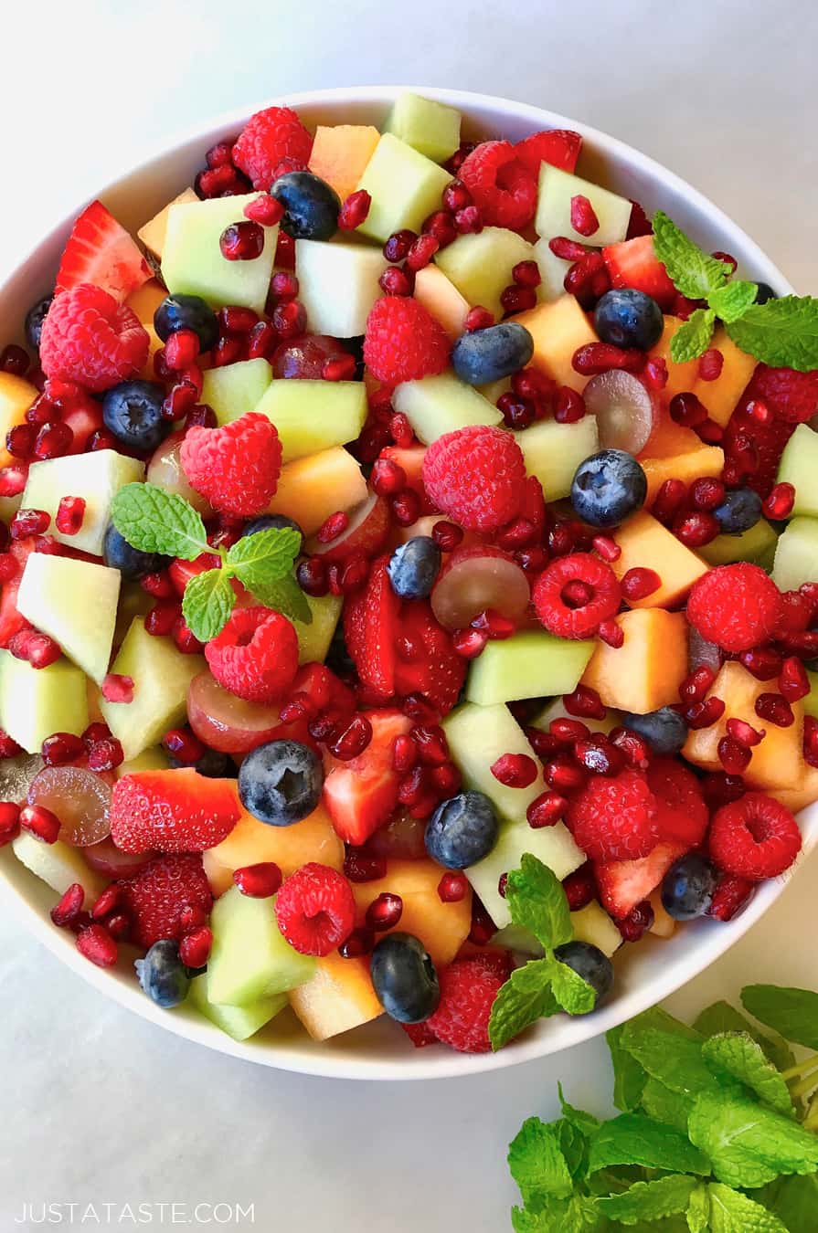 The Best Fruit Salad with Honey-Lime Dressing