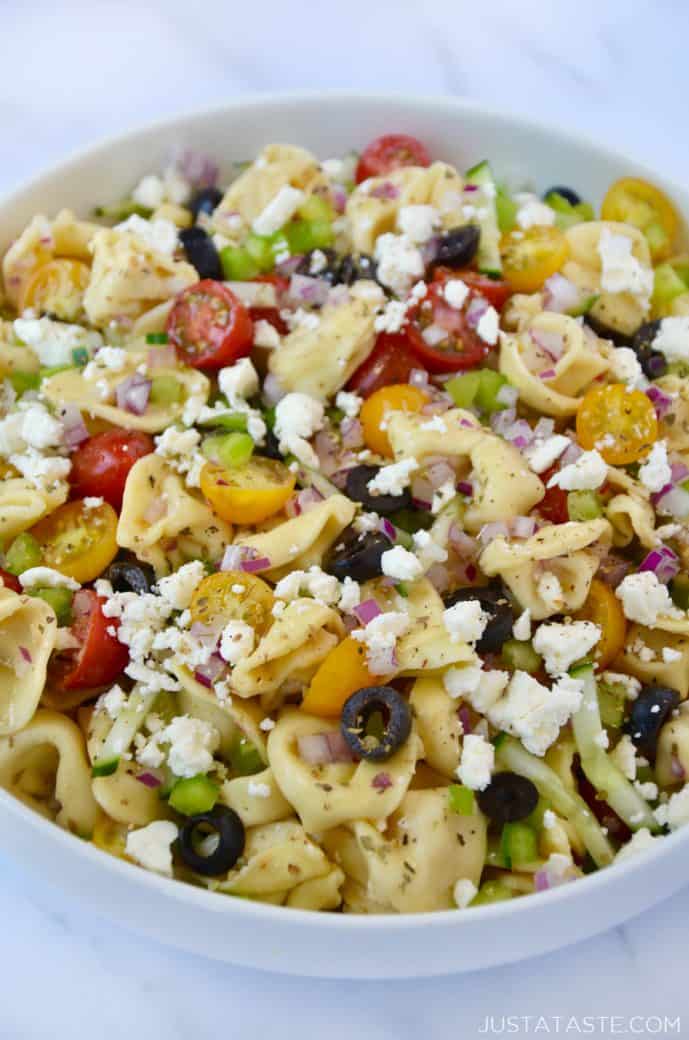 Greek Tortellini Pasta Salad - Just a Taste