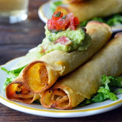 Baked Chicken and Cheese Taquitos