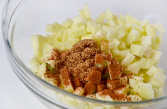 Apple Turnover filling in clear bowl