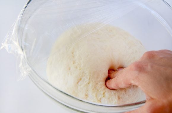 Poking Easy Homemade Dinner Rolls dough 
