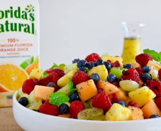 Fruit Salad with Orange Poppy Seed Dressing