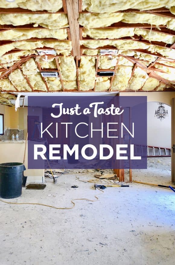 A kitchen remodel with the floors and ceilings demo'd