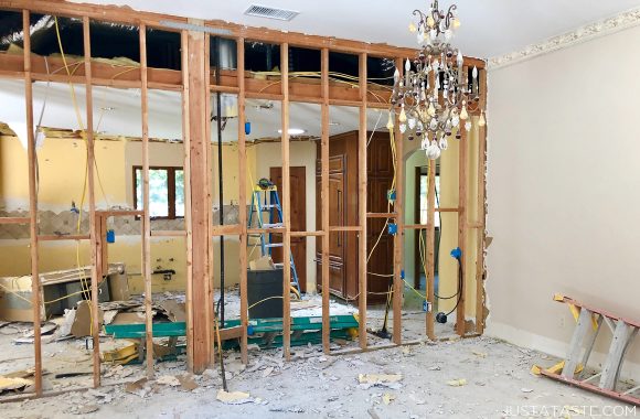 Just a Taste dining room and kitchen remodel mid-demo