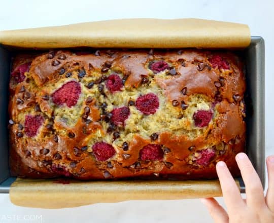 Raspberry Chocolate Chip Banana Bread