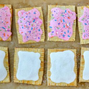 Best homemade pop tarts with white glaze and pink glaze with sprinkles