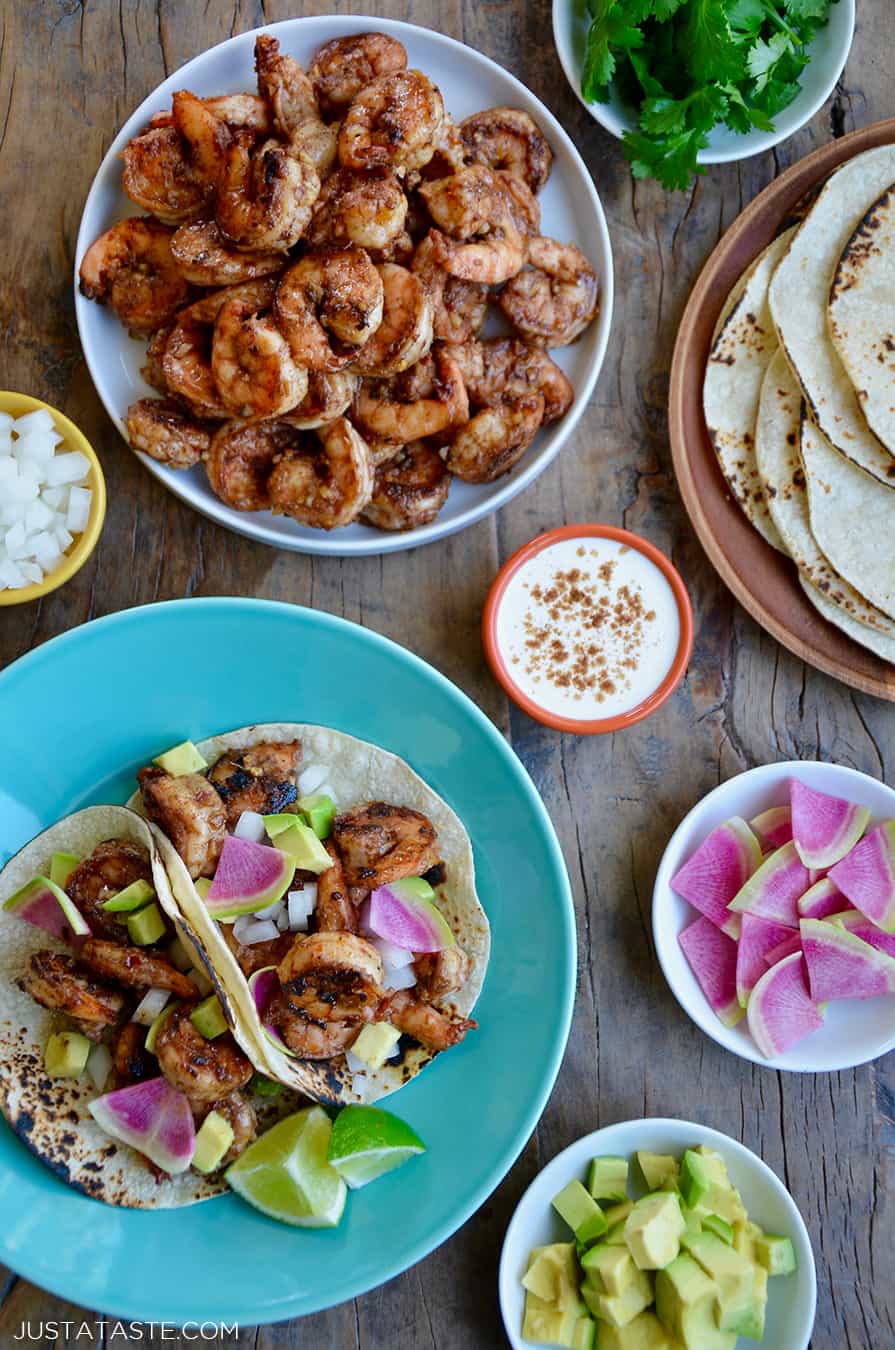 Spicy Shrimp Tacos - Just a Taste