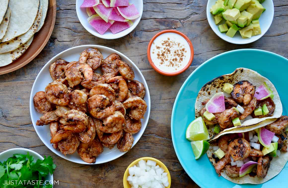 Spicy Shrimp Tacos - Just a Taste