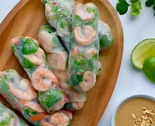 Thai Spring Rolls with Peanut Sauce