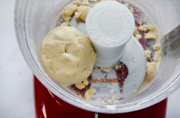 Strawberry galette dough in food processor