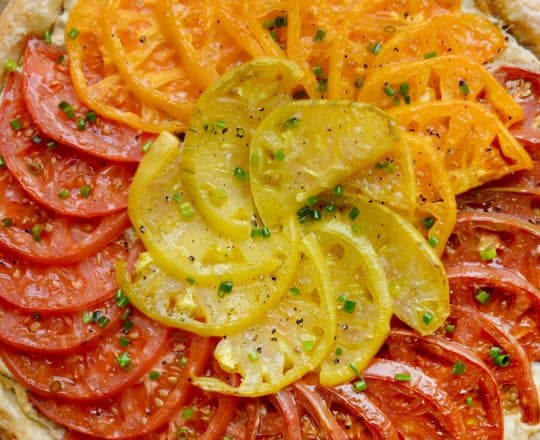 Cheesy Tomato Tart with Caramelized Onions