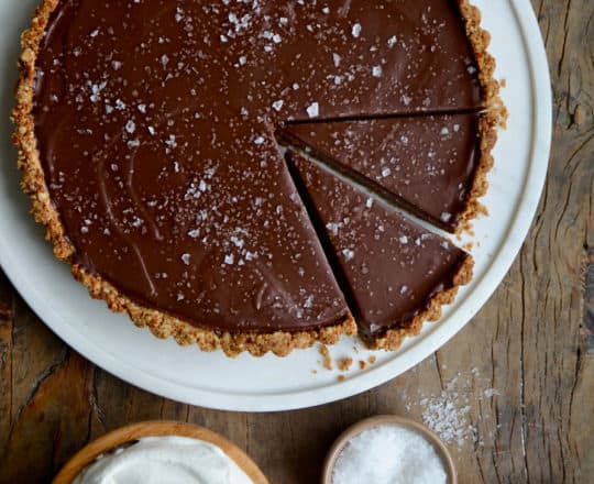 Chocolate-Peanut Butter Pretzel Tart