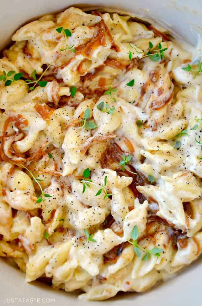 French Onion Mac and Cheese Just a Taste