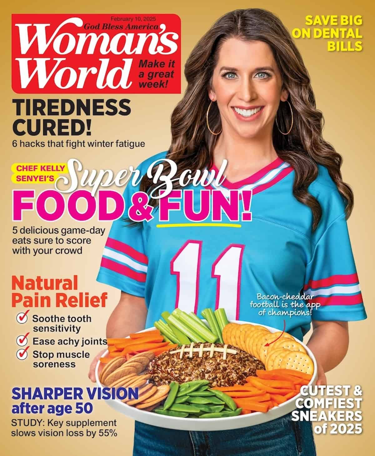 Kelly Senyei on the cover of the February 2025 issue of Woman's World Magazine.