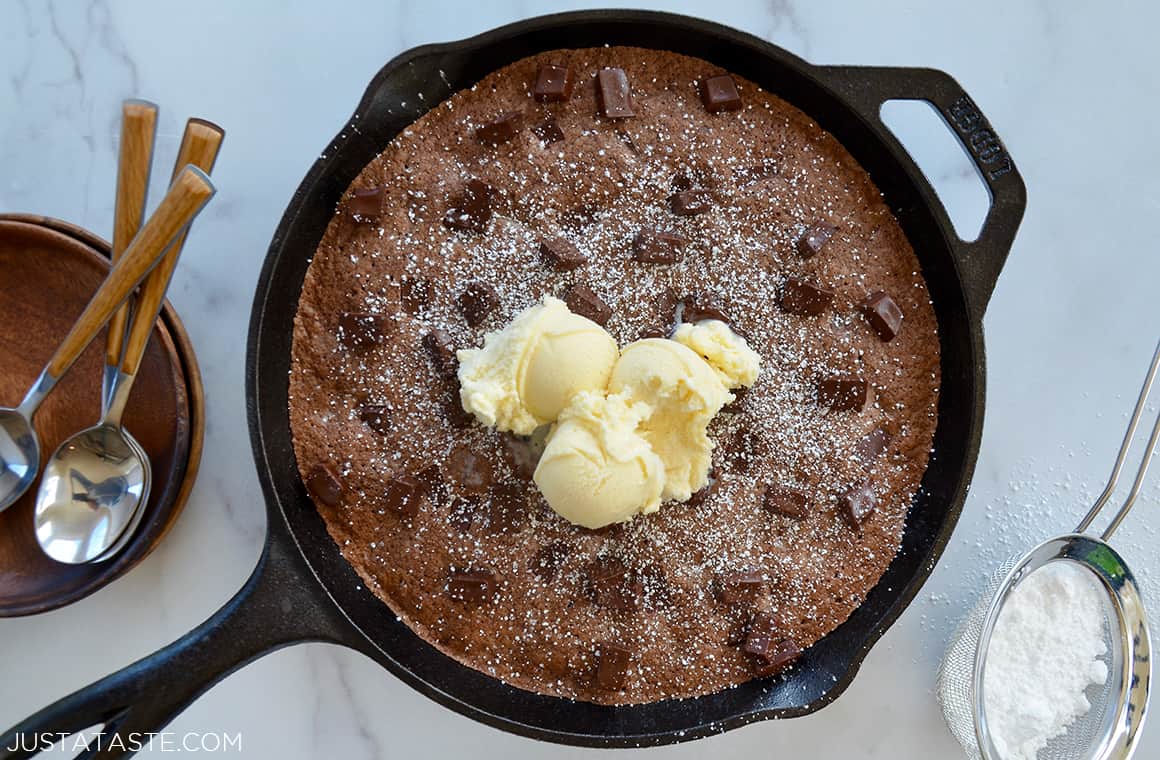 Quick and Easy Skillet Brownie Just a Taste