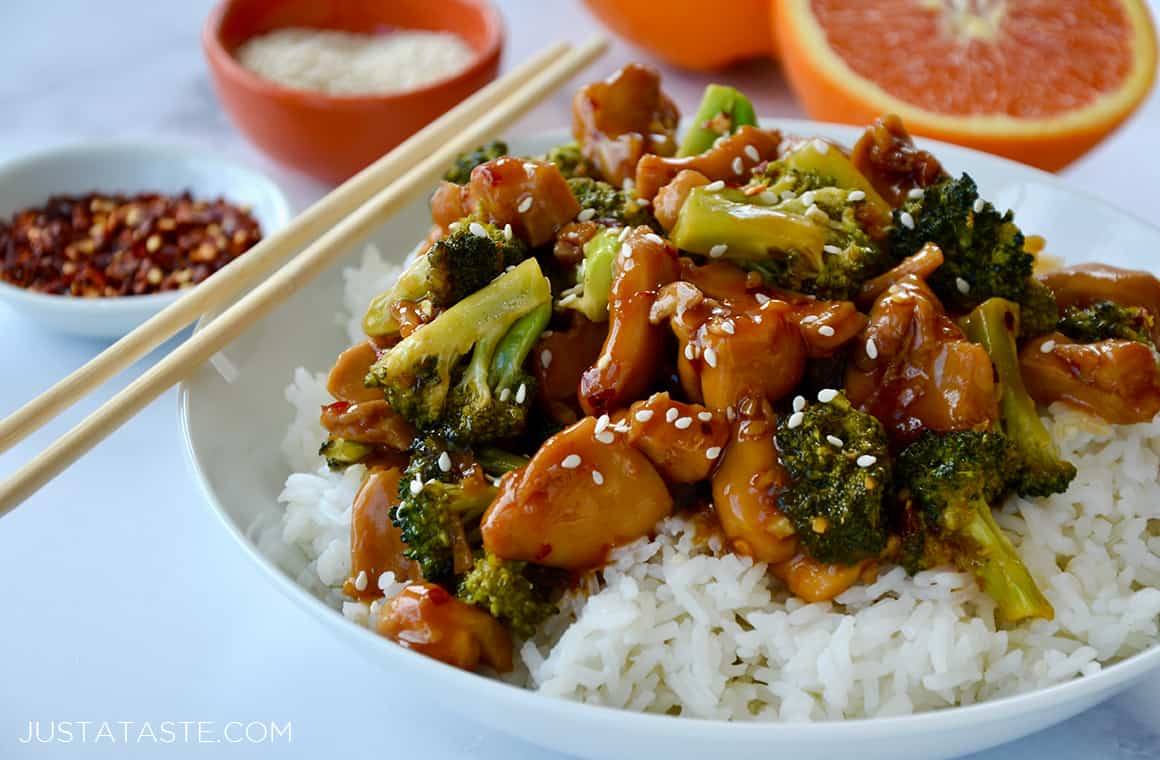 Quick Orange Chicken and Broccoli Just a Taste