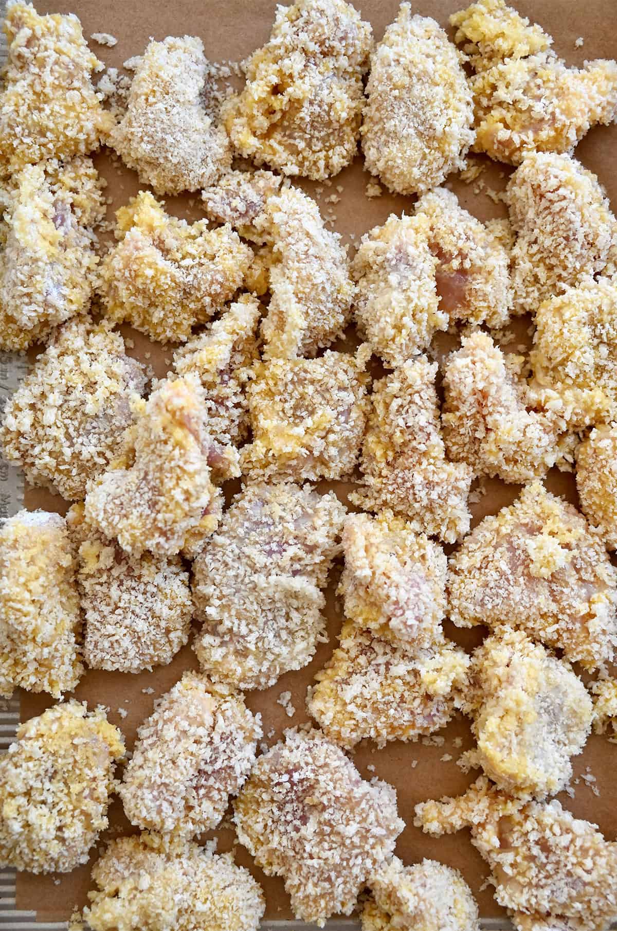 Panko-breaded chicken pieces.