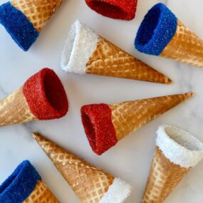 Dipped Red, White and Blue Ice Cream Cones