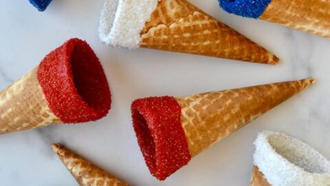 Dipped Red, White and Blue Ice Cream Cones