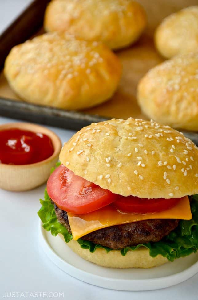 Quick Homemade Burger Buns Without Yeast - Just a Taste