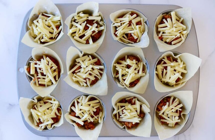 Muffin Tin Lasagna Cups Just a Taste