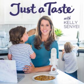 Kelly Senyei and kids on The Just a Taste Podcast