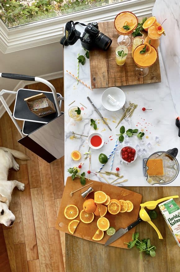 A behind-the-scenes look at food styling for cocktails