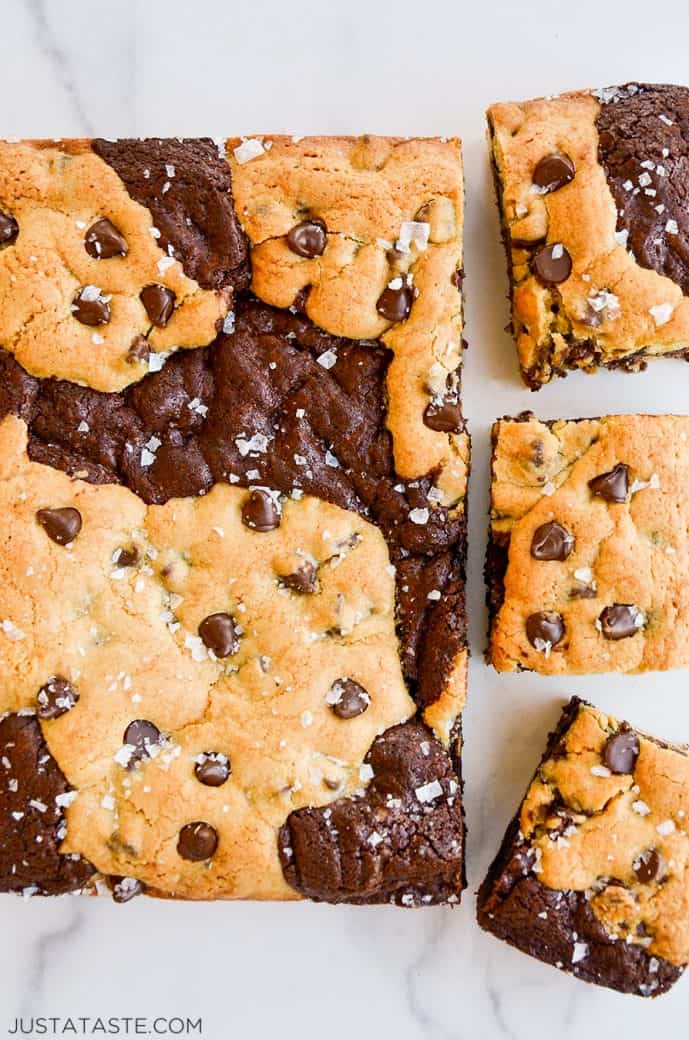 Chocolate Chip Cookie Brownies (Brookies) - Just a Taste