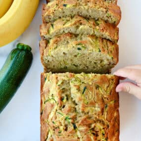 Zucchini banana bread loaf.