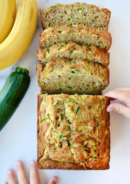 Zucchini banana bread loaf.