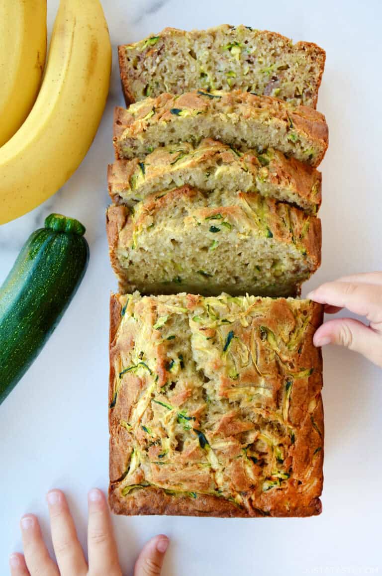 Zucchini banana bread loaf.