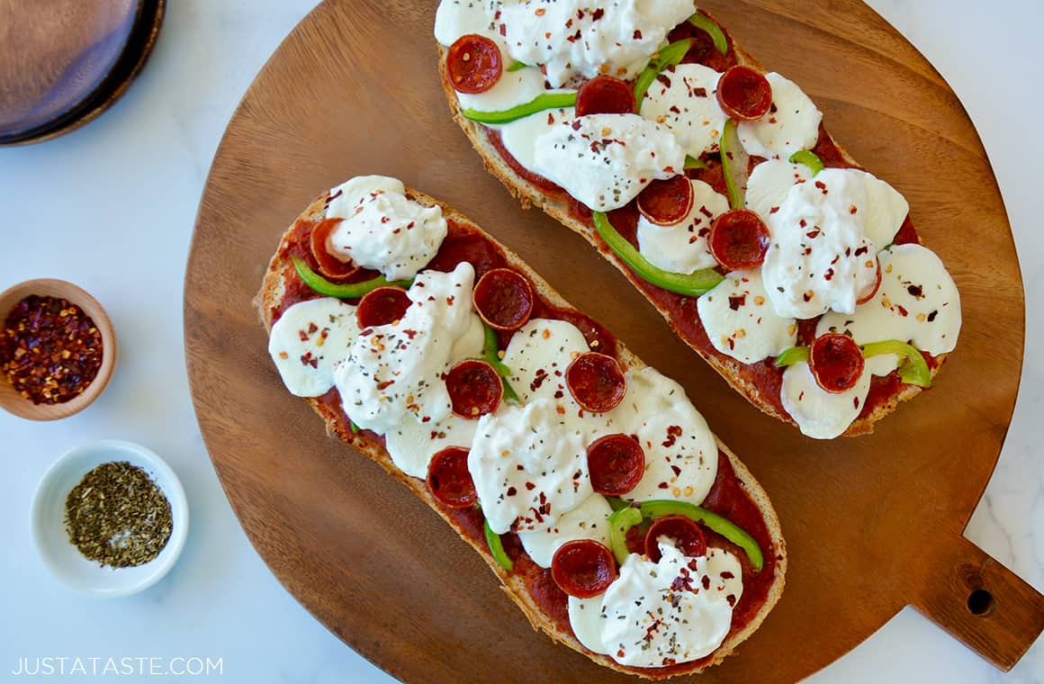 The Best French Bread Pizza with Burrata Just a Taste