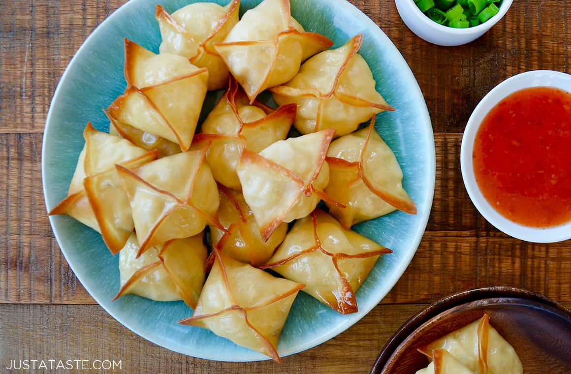 Crispy Baked Crab Rangoon - Just a Taste