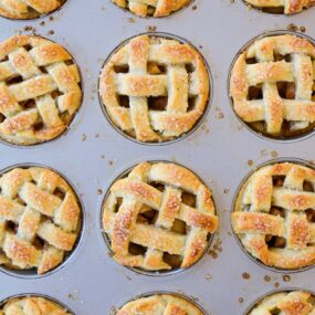 Top down view of Muffin Tin Mini Apple Pies