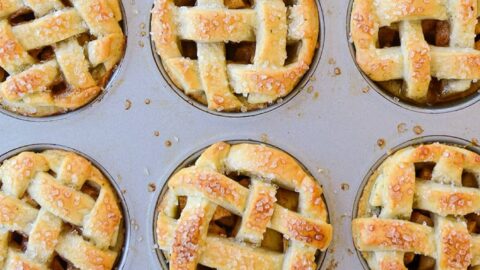 Top down view of Muffin Tin Mini Apple Pies