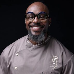 Chef Richard Ingraham in a grey chef's coat