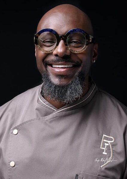 Chef Richard Ingraham in a grey chef's coat