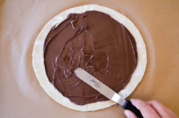 Puff pastry topped with Nutella