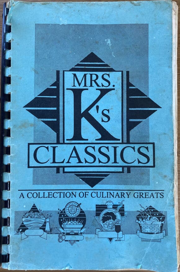 The cover of a cookbook from the 1950s