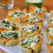 Spinach Artichoke Dip Wonton Cups - Easy Appetizers