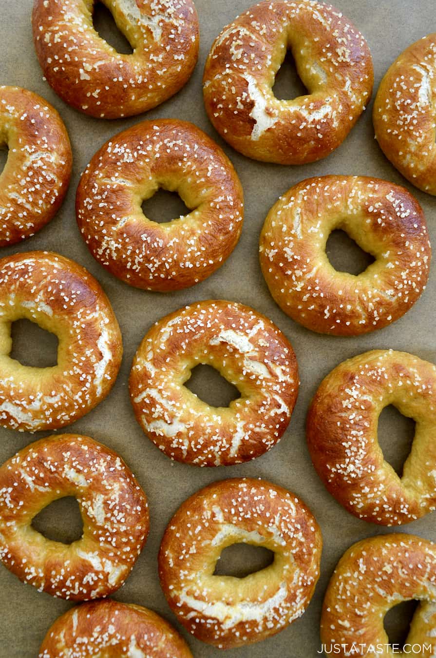 Easy Soft Pretzel Bagels - Just a Taste