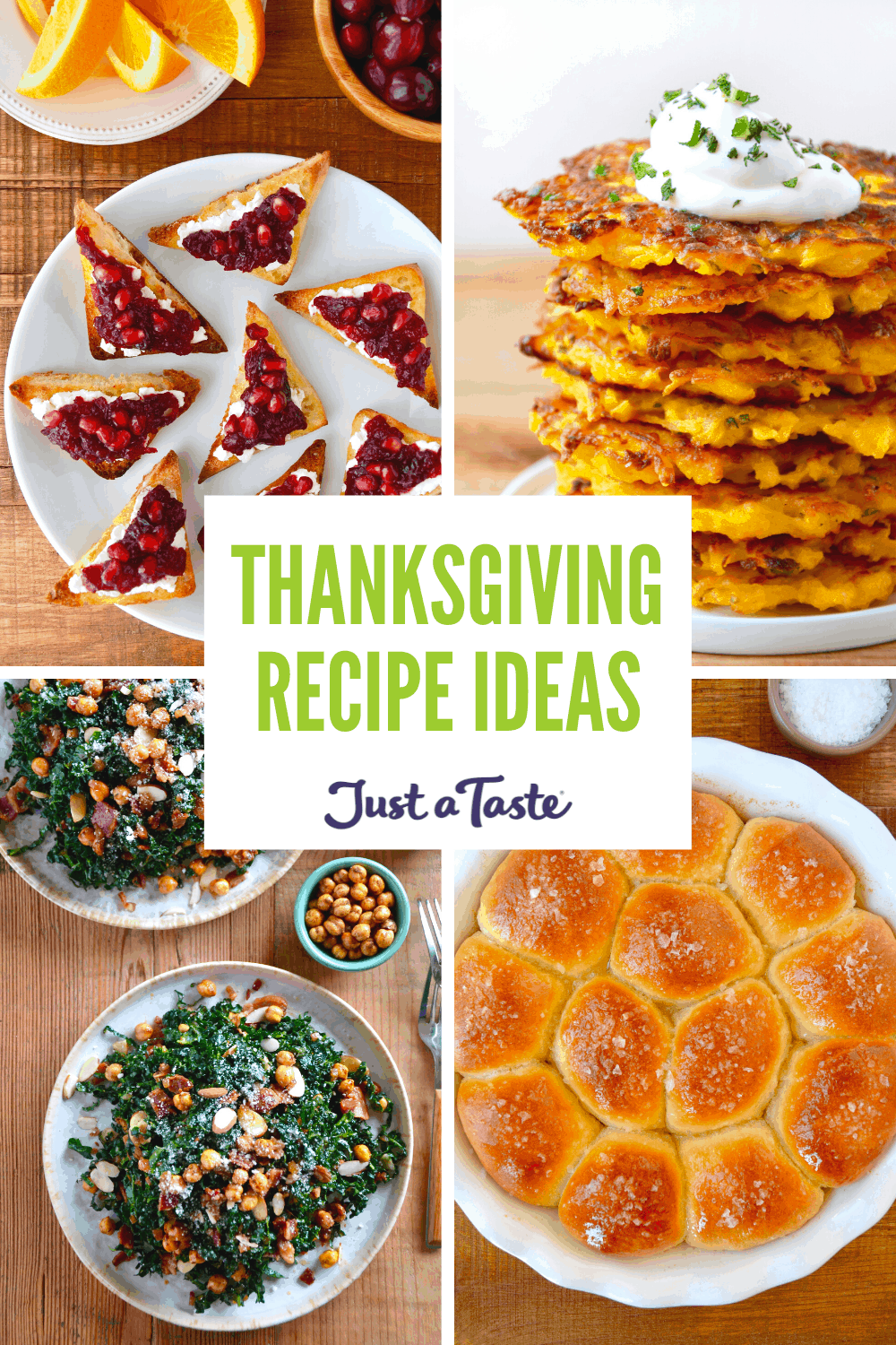 Thanksgiving Dinner Ideas: 15-Minute Cranberry Relish, 5-Ingredient Butternut Squash Fritters, Easy Homemade Dinner Rolls, and Kale Salad with Warm Bacon Vinaigrette